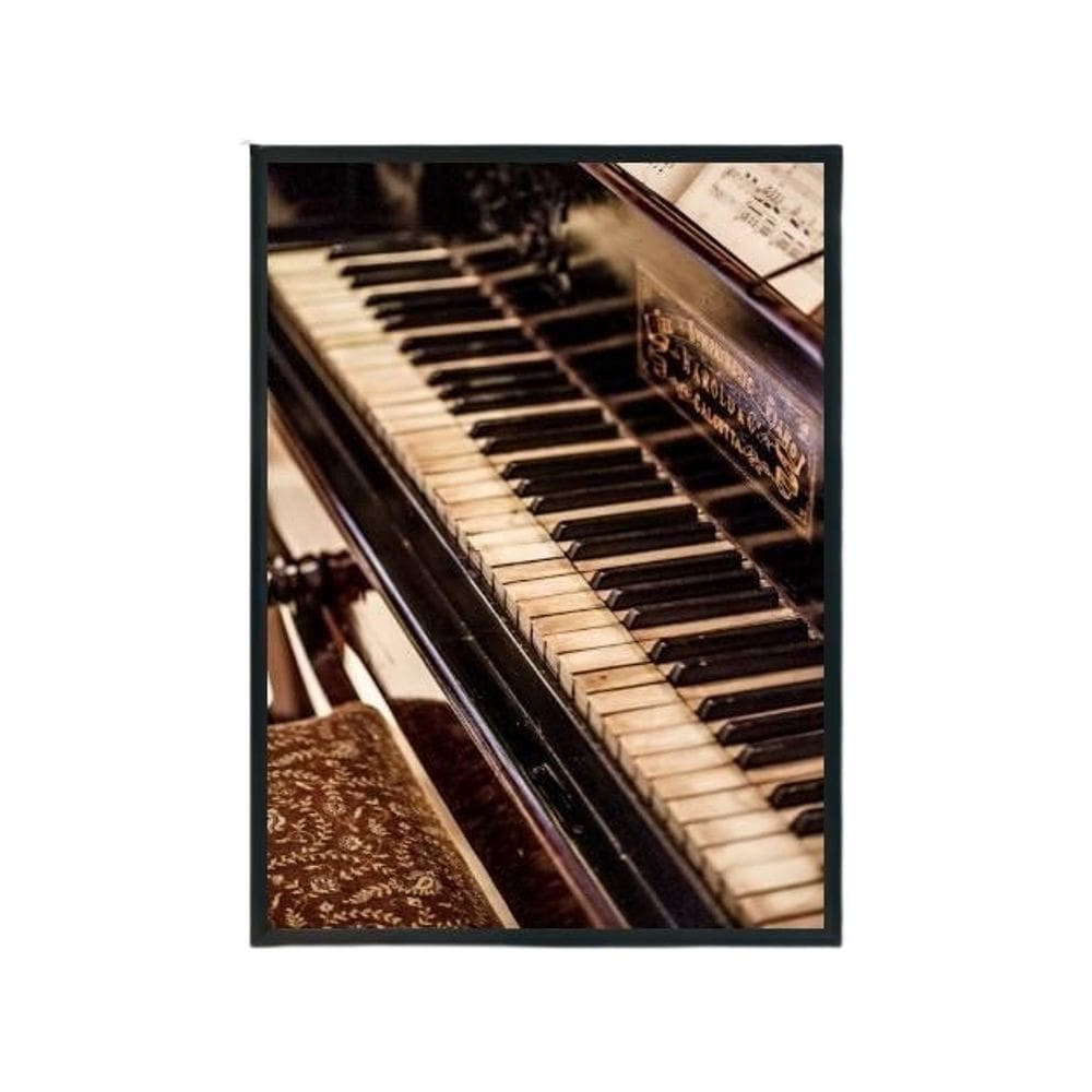 Quadro Decorativo Fotografia Piano Com Vidro 24X18Cm