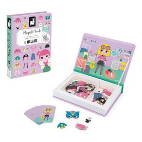 Livro Magnético Infantil Fashion Com 54 Peças Em Madeira - Janod