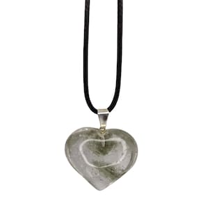 Colar Pingente Pedra Cristal com Pedras Mistas Coração