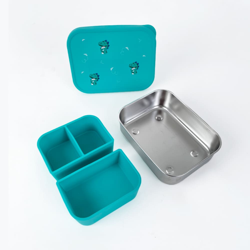 Lancheira Bento Box em Aço Inox com Divisórias Removíveis Leo- Petit Piá