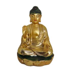 Escultura Buda Dourado Meditando 10 cm Presente e Decoração
