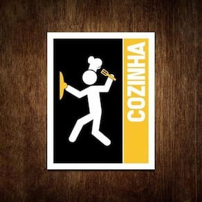 Placa De Sinalização Para Porta De Cozinha Decoração 36X46