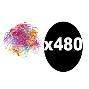 480 Xuxinhas Elásticos De Silicone Colorida Para Penteado