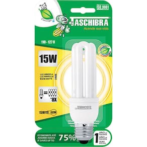 Lâmpada Eletrônica 15W Taschibra 3U Compacta Amarela