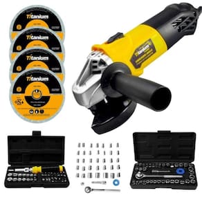 Esmerilhadeira Angular 4.1/2 + Kit Soquetes 41 Peças + 40 Peças