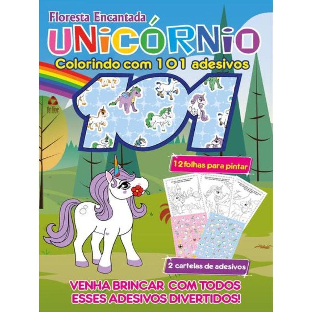 Colorindo Com Adesivos - Unicórnios
