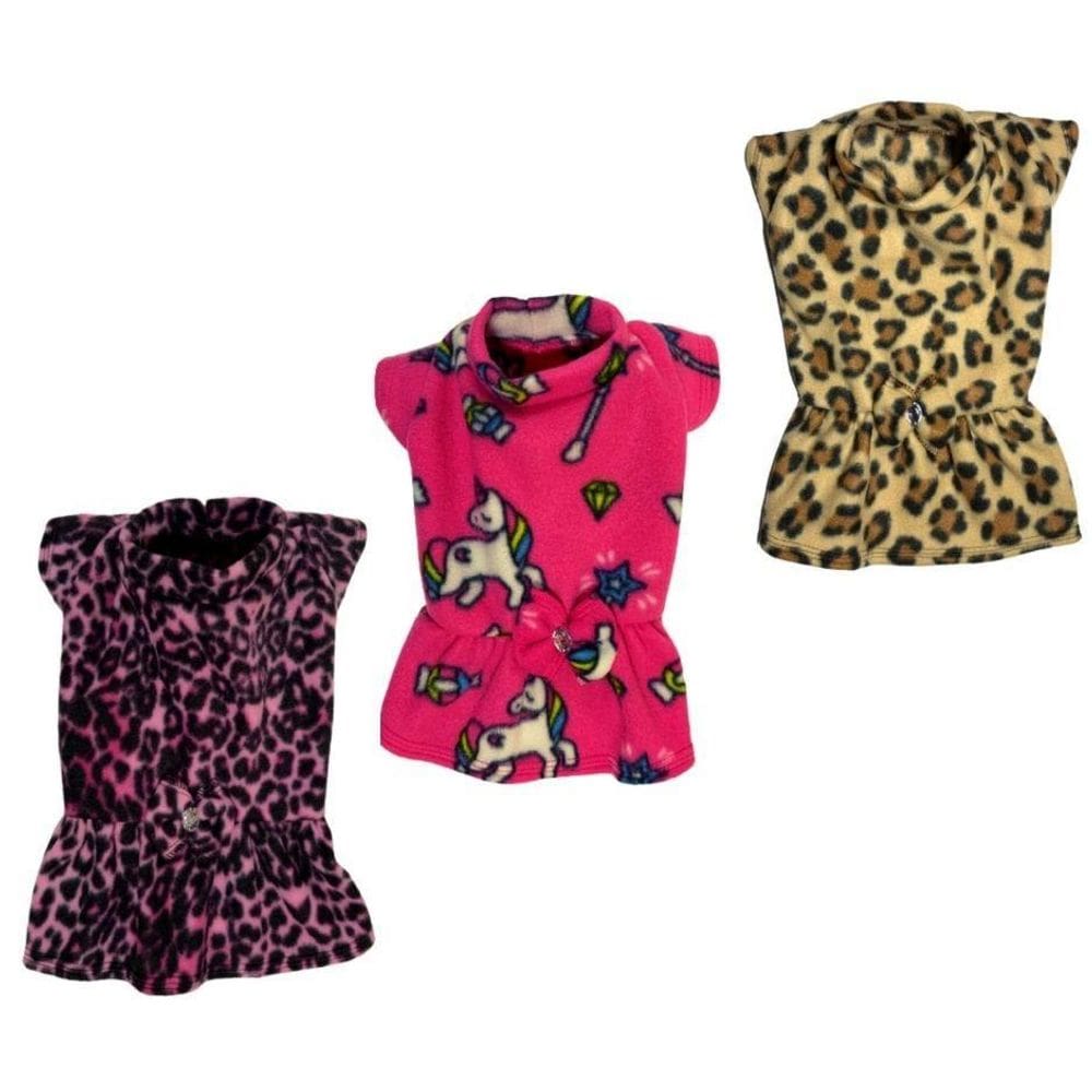 Kit 3 Roupas De Inverno Para Cães E Gatos - Vestidos Soft Gg