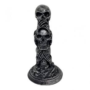 Escultura Toten 3 Crânios 12,5cm em Resina - Selecione a Cor