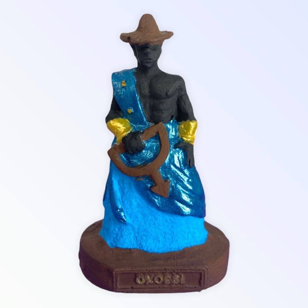 Escultura Orixá Oxóssi em Resina 10 cm  - Selecione a Cor