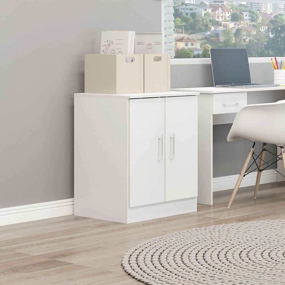 Armário Multiuso com 2 Portas 60x76cm Branco 0723 Menu Móveis