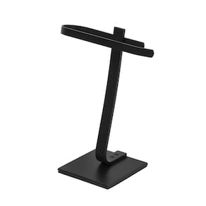 Porta Toalha de Bancada Alumínio Maciço Preto Fosco 30cm