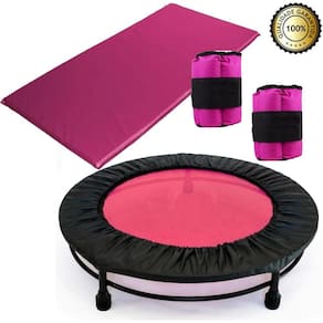 Kit Aeróbico Rosa - Jump + Colchonete + Caneleleira2Kg +Capa