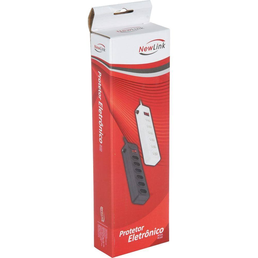 Filtro de Linha 6 Tomadas NewLink PE101 Branca