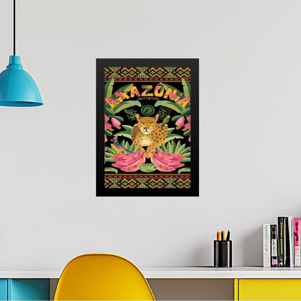Quadro Onça Pintada Amazônia - Brasil 33X24Cm