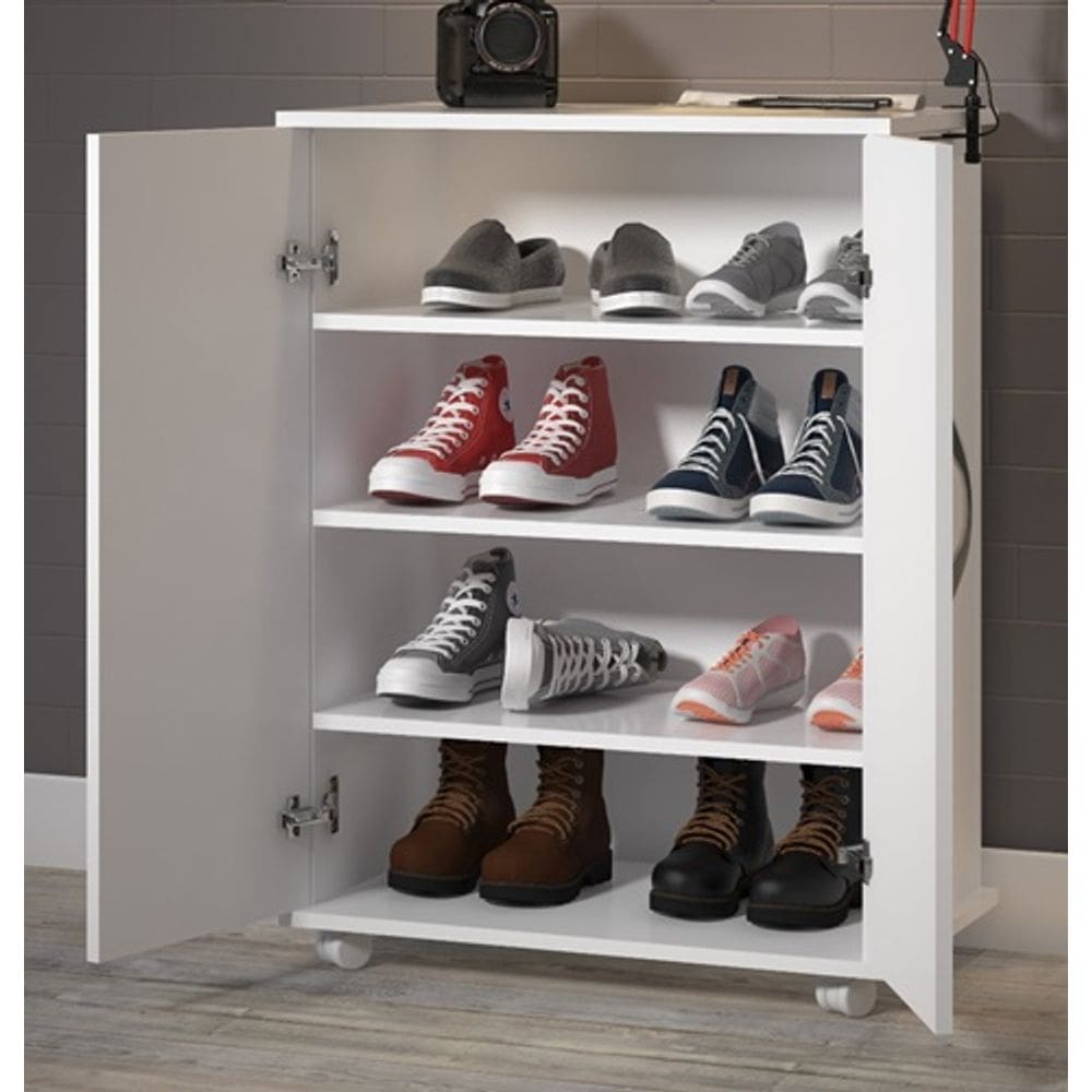 Balcão Branco Sapateira Quarto 2 Portas c/ Prateleiras