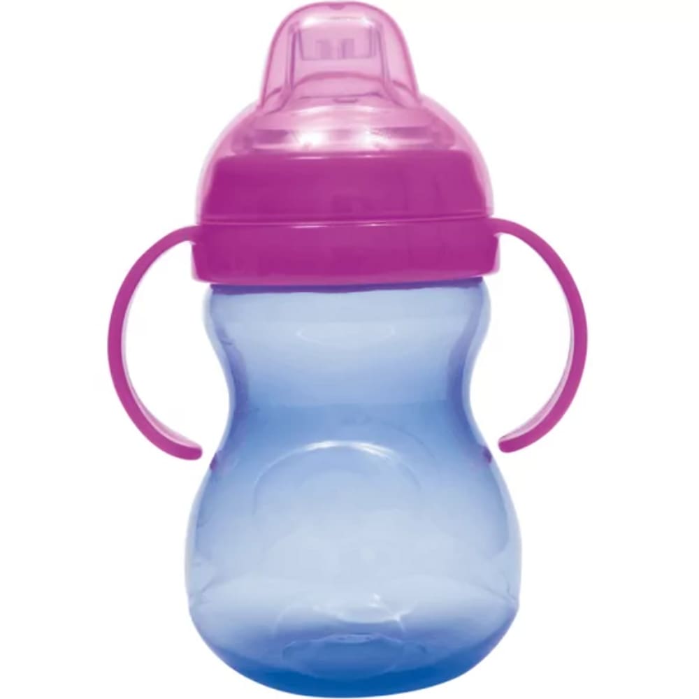 Copo Treinamento c/ Alça Bico Silicone 350ml Azul/Roxo Buba