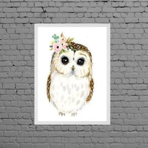 Quadro Decorativo Infantil Corujinha 45X34Cm