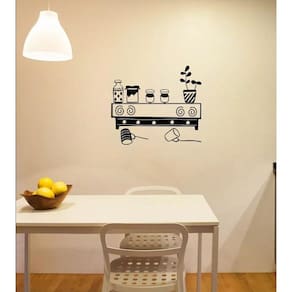 Adesivo decal de parede cozinha suporte caneca potes jarra