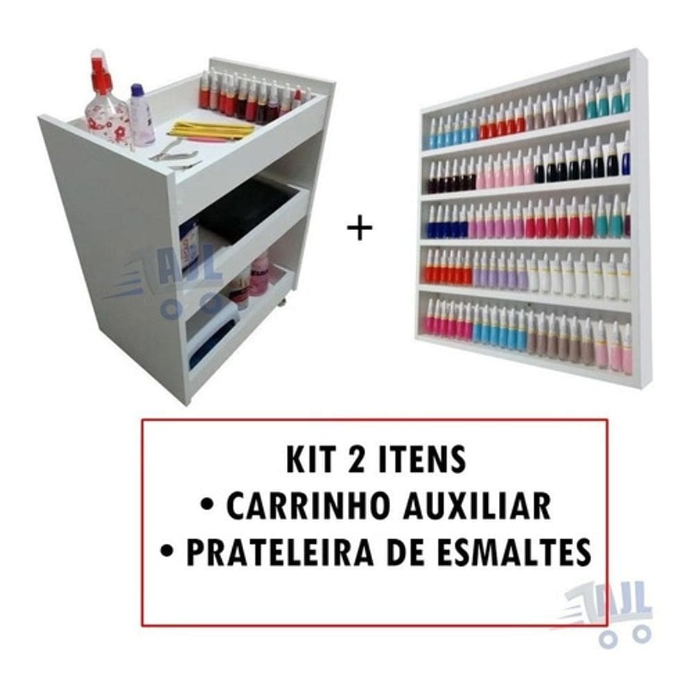 Carrinho De Manicure Auxiliar e Expositor De Esmaltes Manicure