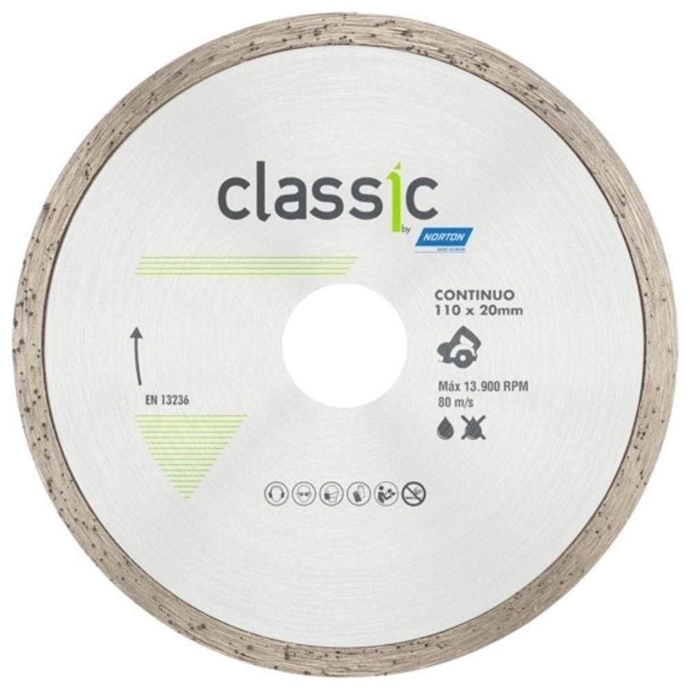 Disco De Corte Classic Norton Cerâmica E Porcelanato 110x20mm Contínuo
