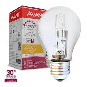 Lâmpada Halógena A55 Avant 220v - 70w - 2700k Luz Branca