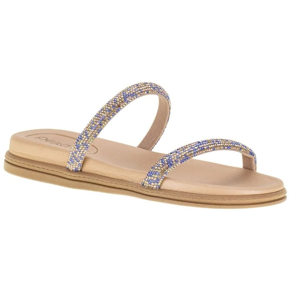 Tamanco Beira Rio Casual Flat Com Brilho Feminino Azul Verde Ouro Rosado 333745