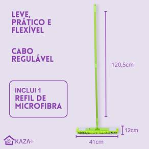 Rodo Magico Mop Flat Chenile Kaza+ Com Microfibra Lavável Reutilizável