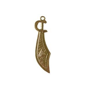 Pingente Espada 10 Cm Metal Banhado Dourado
