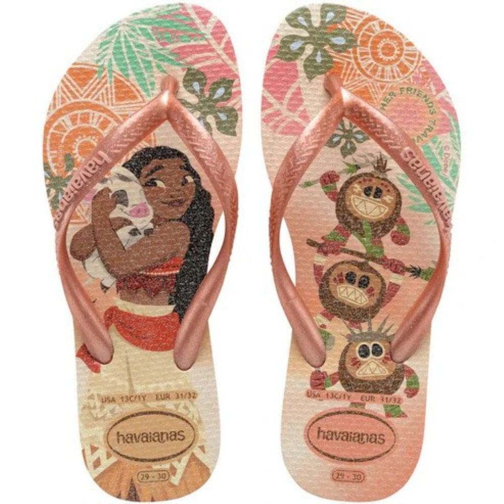 Chinelo Infantil Havaianas Slim Princess Menina - Rosa Claro