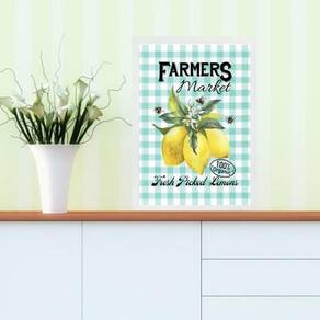 Quadro Decorativo Cozinha Vintage Limao 45X34Cm