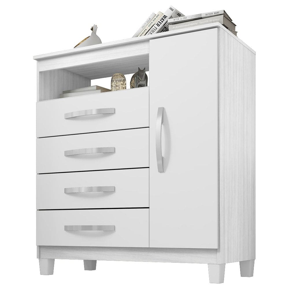 Comoda Sapateira 1P 4G 84 cm Moden 2258 Branco Flex INCP