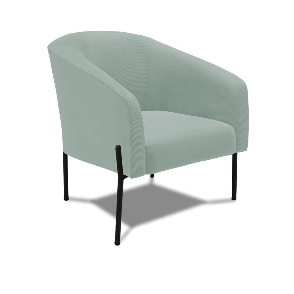 Poltrona Decorativa Pé de Ferro Preto Stella Cotelê Int/Veludo D03 - D`Rossi