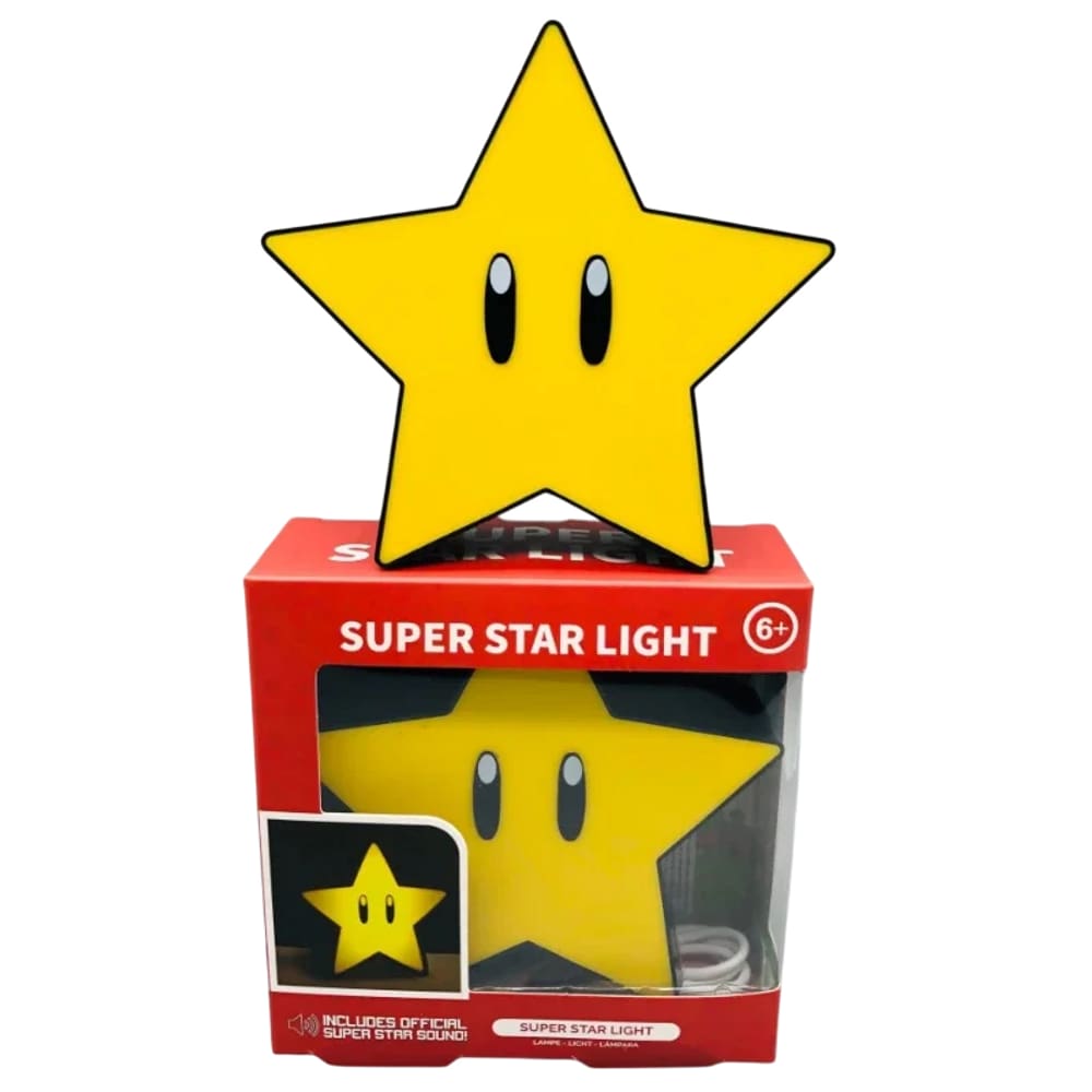 Luminária De Mesa Luz Noturna Estrela Mario Bros 3D Usb