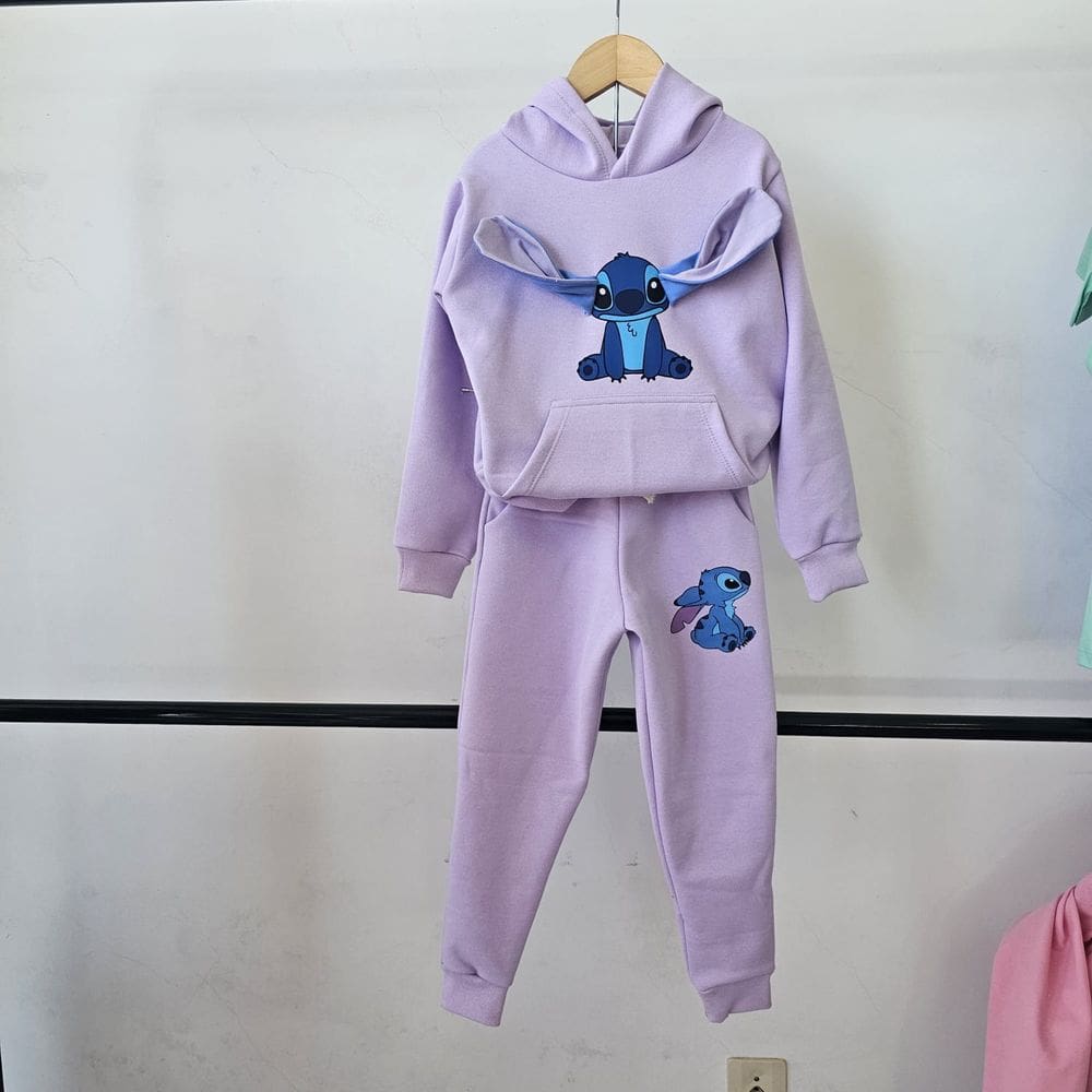 Conjunto moletom Stitch 3D - roupa de inverno