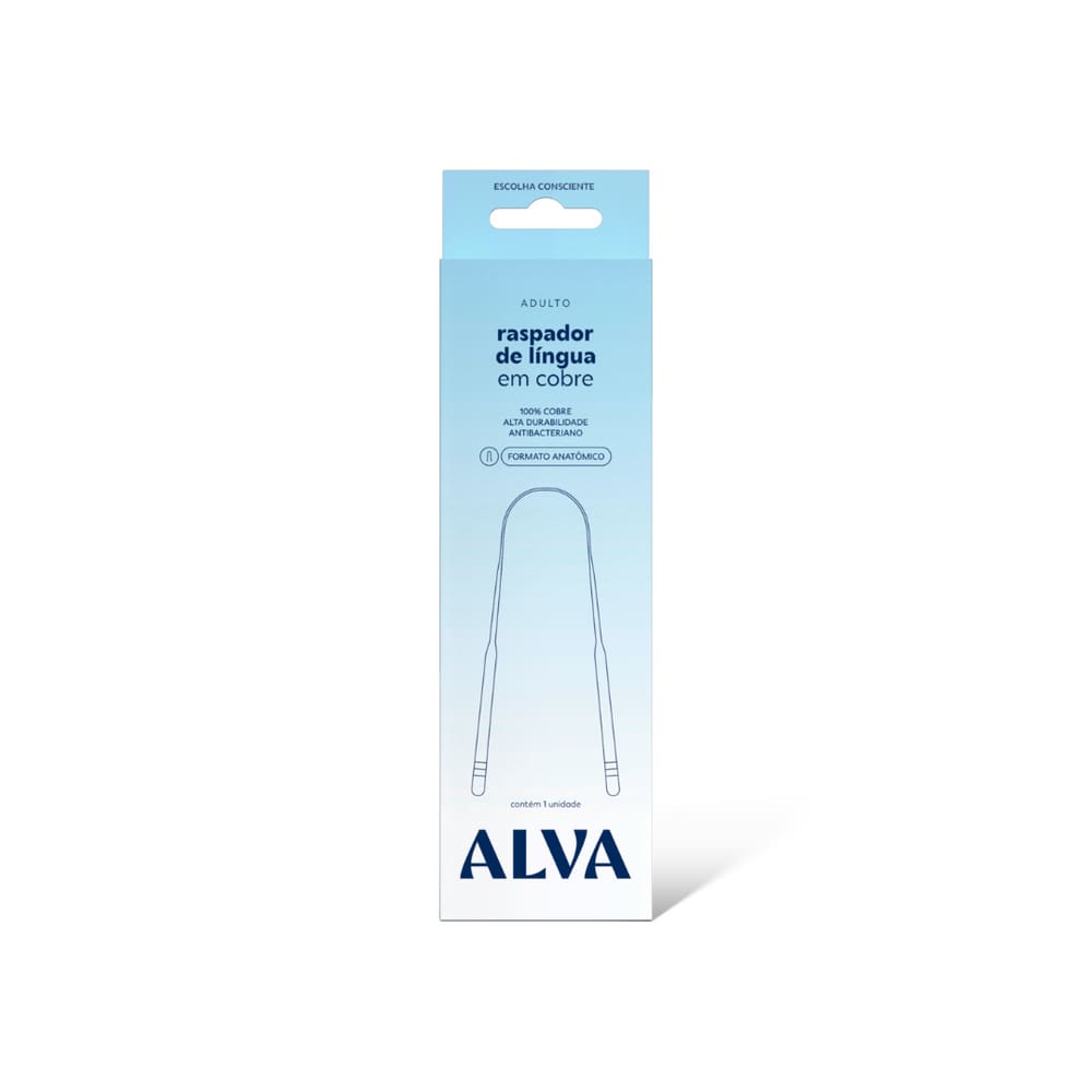 Raspador de Língua de Cobre Adulto Alva Oral Care
