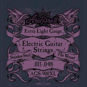 Encordoamento Para Guitarra Flat Wound .011 Ags900xl Aria