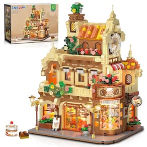 Brinquedo de bloco de construção INSOON City Bakery Cafe House 1289 unidades