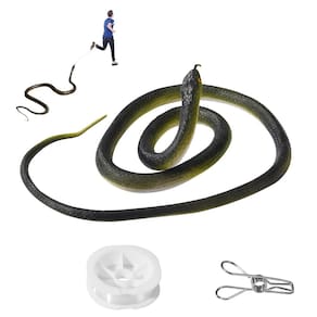 Brincadeira de borracha Fake Snake ANABIUP realista de 1,2 m com corda e clipe