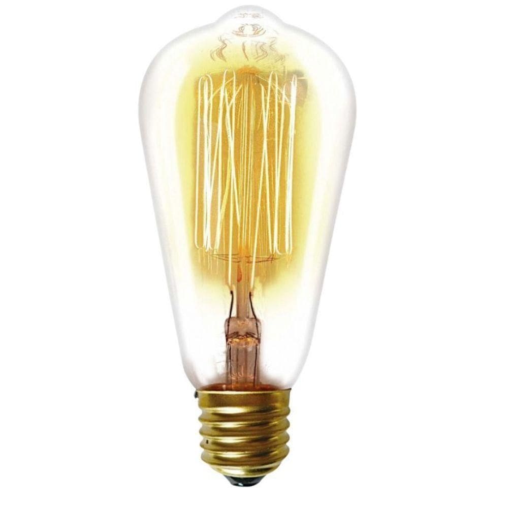 Lâmpada Filamento De Carbono Taschibra St64 Dimerizável 127v~40w - âmbar