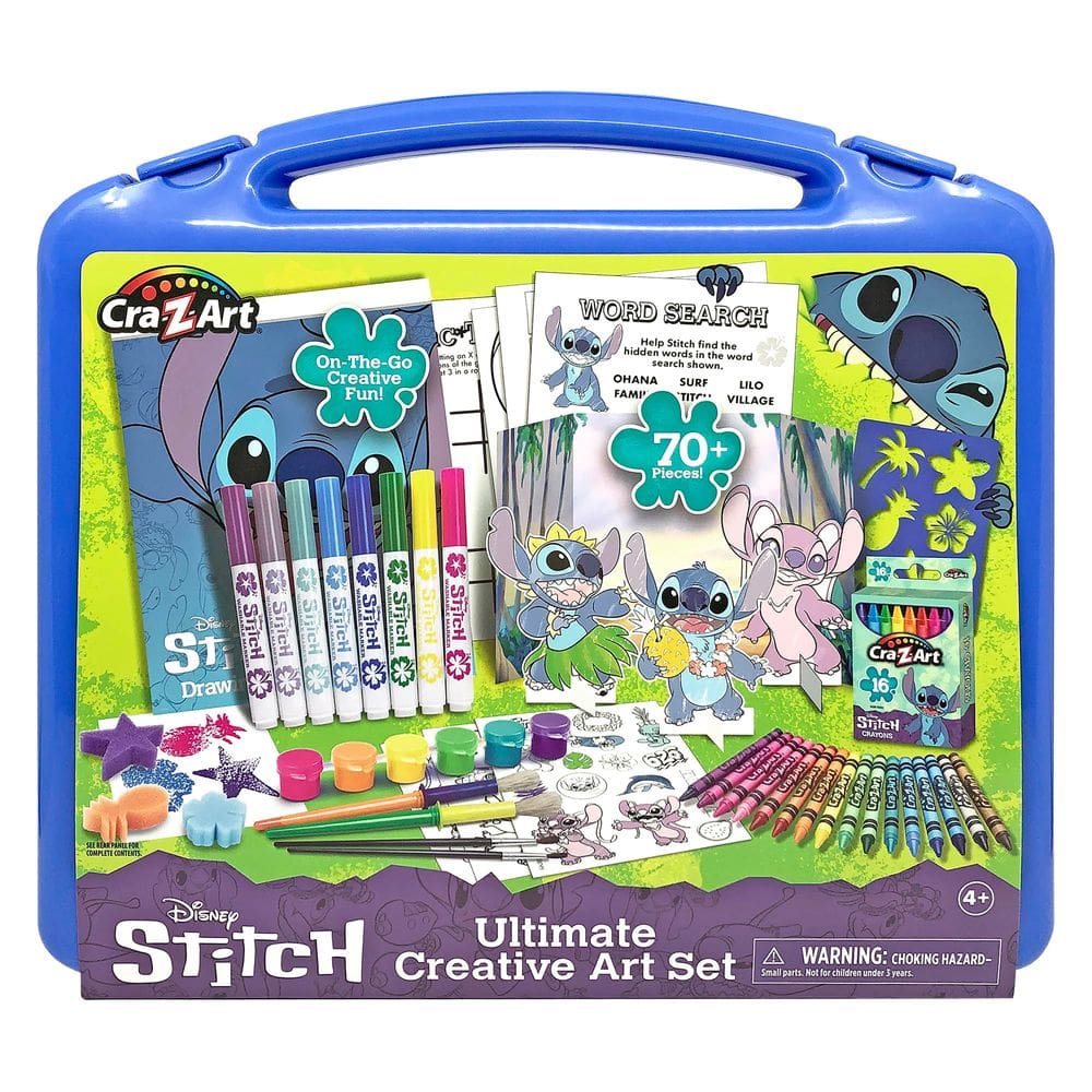 Estojo Arts & Crafts Disney Stitch Kids com mais de 70 peças