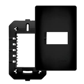 Conjunto Fame Habitat Black - Placa Com Suporte 1 Módulo 4x2