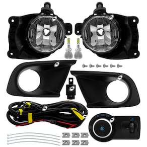 Kit Farol de Milha Neblina Onix LT LS Com Moldura 2014 a 2016 Botão Modelo Painel + Kit Lâmpada Super LED 6000K