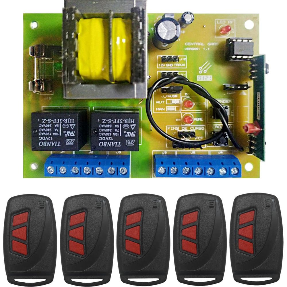 Kit 1 Central De Comando Gars + 05 Ctrls Code Learning 6003