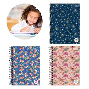 Kit Com Duas Caneta E Caderno Faculdade Escola