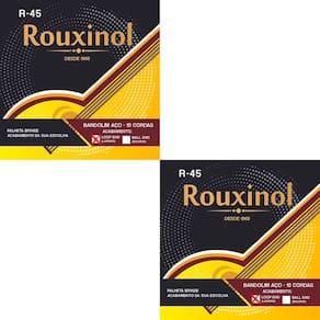 Kit 2 Encordoamento Bandolim 10 Rouxinol R-45 Cordas Aço Laço Clássico
