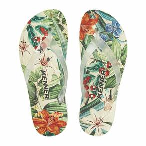 Chinelo Kenner Summer Botanical Masculino - Off White e Preto