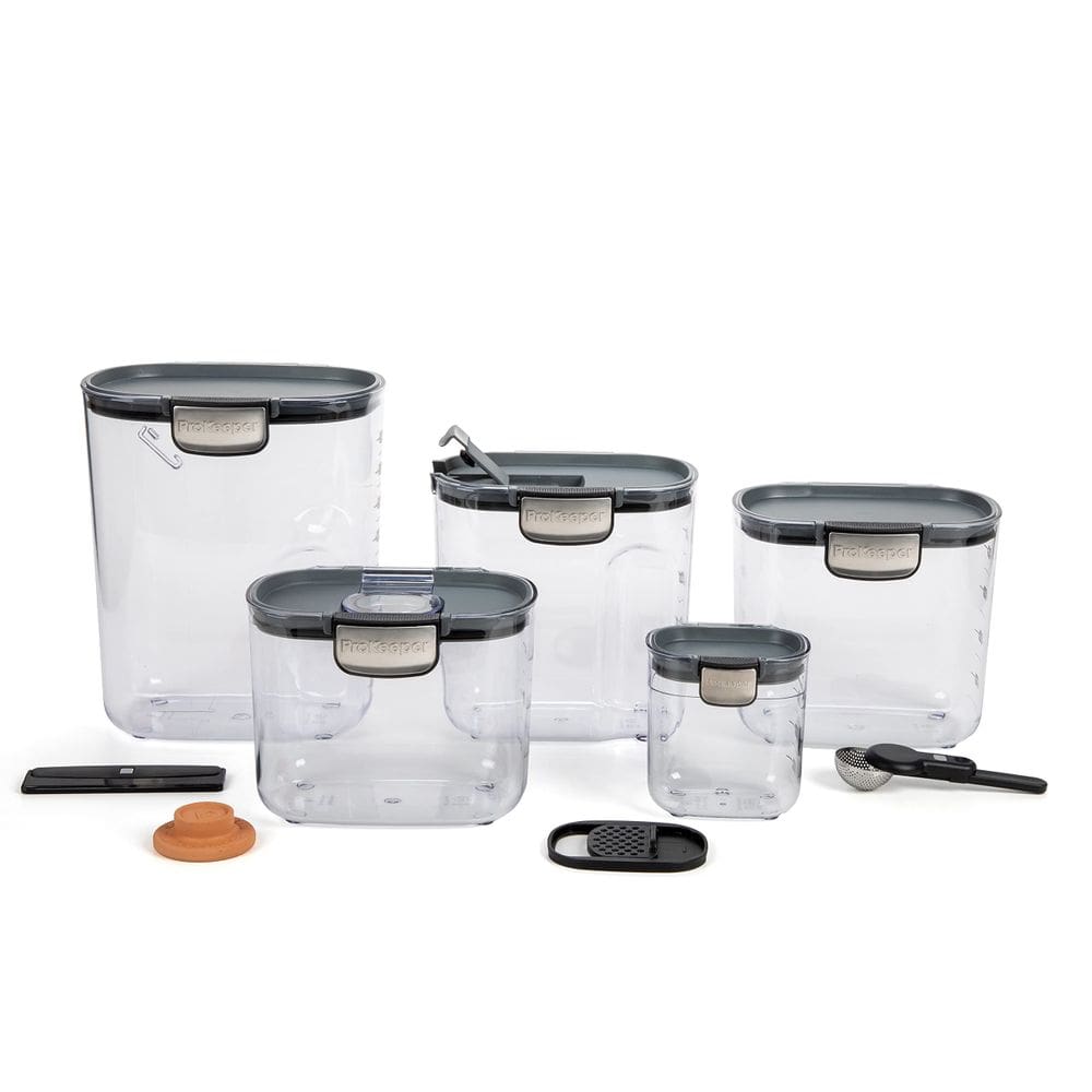 Conjunto de recipientes para armazenamento de alimentos ProKeeper+ de 9 peças de plástico transparente