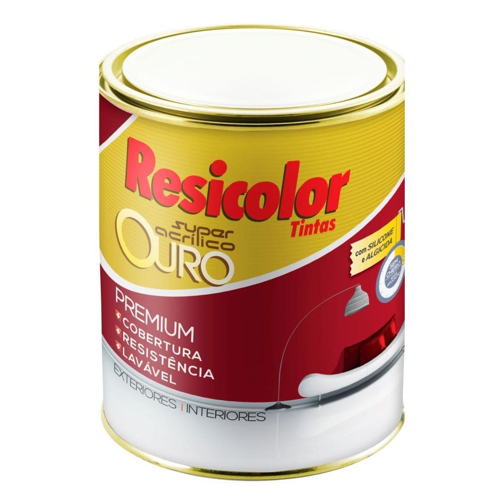 Tinta acrílica ouro branco fosco 900ml | resicolor