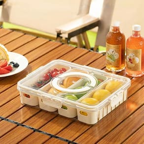 Recipiente de armazenamento de alimentos MineSign Divided Snackle Box com tampas