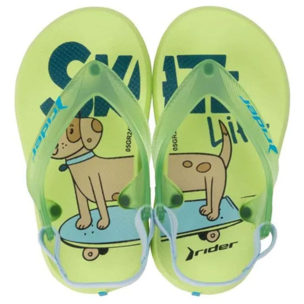 Chinelo Rider Baby R1 De Dedo Infantil Menino Verde Azul 344644
